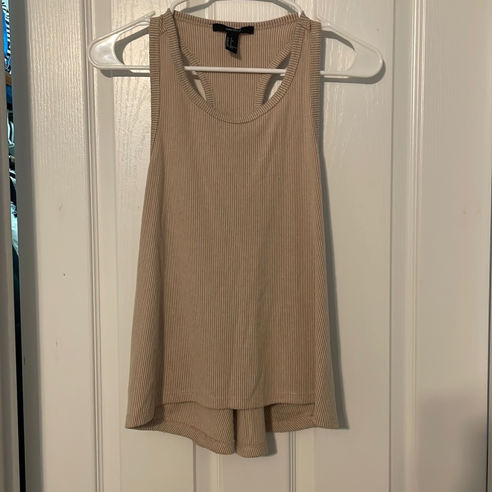 Tan striped tank top